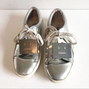 Acne Studios Adriana Silver Metallic Face Sneaker Lace Up Shoes Size